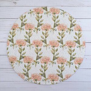 Braided Placemat Centerpiece Orange Floral 15 Inch Round